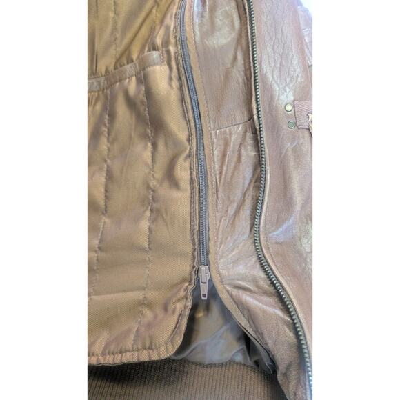 Vintage Brown Wilson's Leather Bomber Jacket with Faux Shearling Collar - XL - Picture 8 of 14
